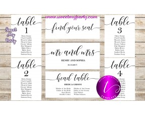 Rustic Wedding Seating Chart template, Wedding Find Your Seat template,(051w)